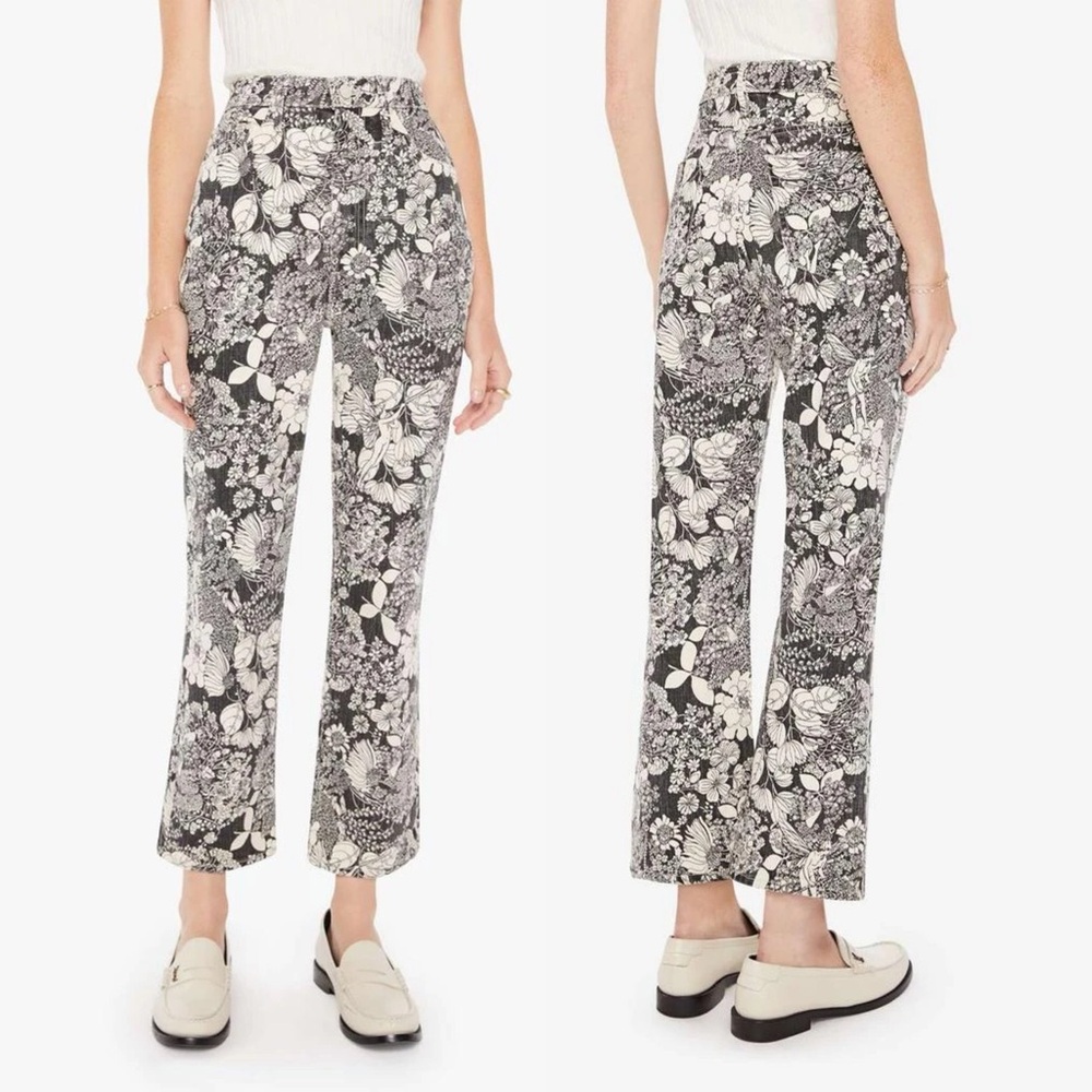 Mother The Hustler Ankle Flare Jeans Floral